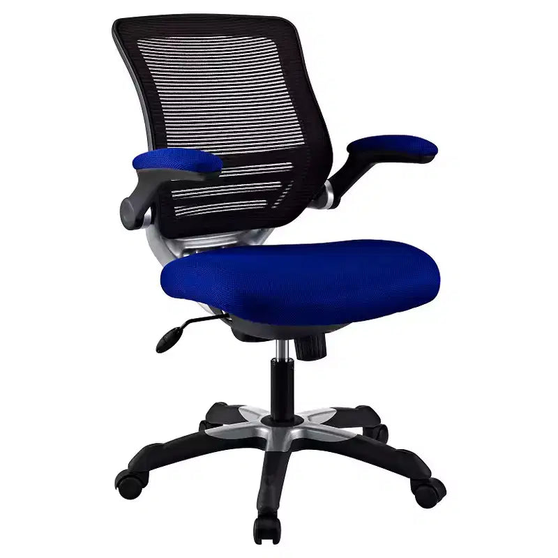 Sedia ergonomica da ufficio con schienale in rete e seduta in similpelle, altezza regolabile per casa e ufficio