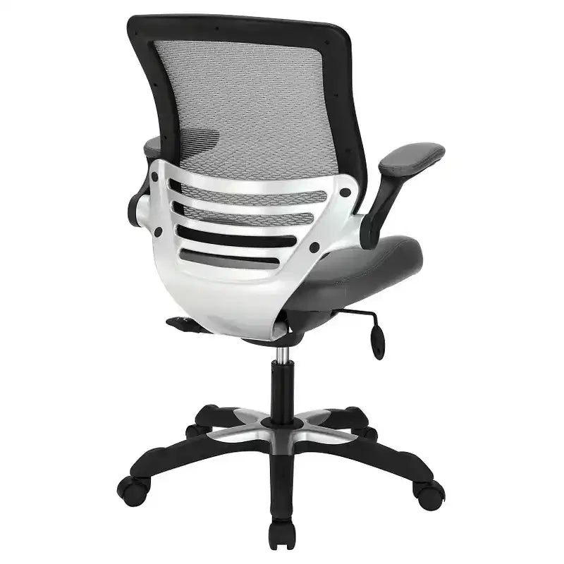 Sedia ergonomica da ufficio con schienale in rete e seduta in similpelle, altezza regolabile per casa e ufficio