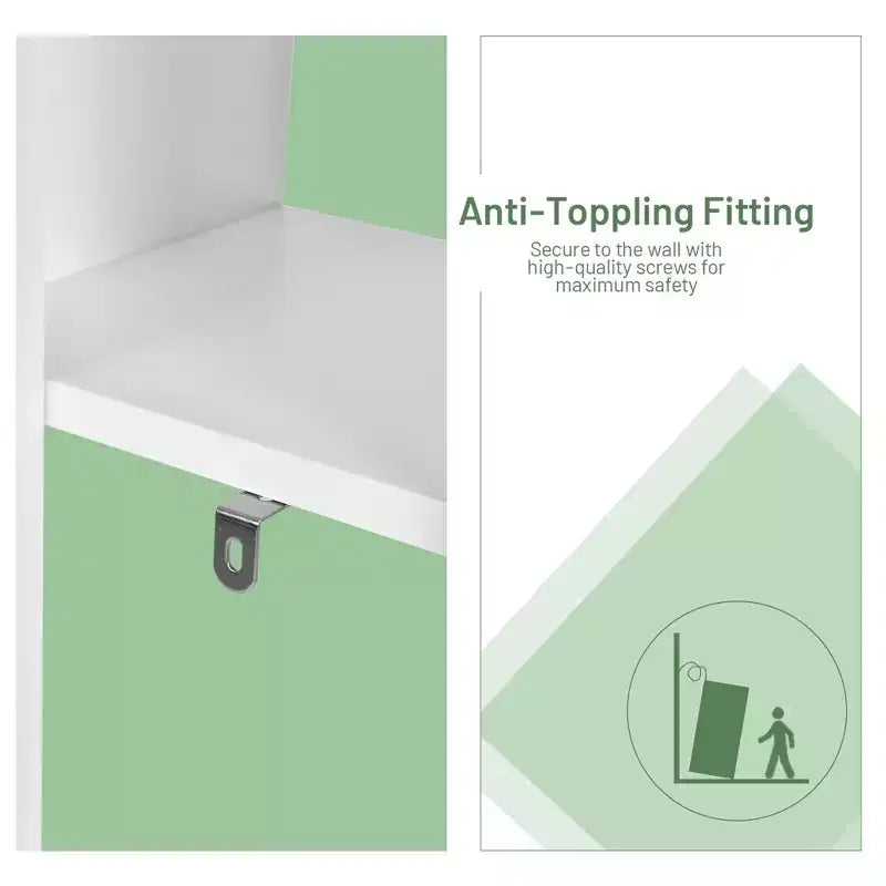 Libreria a forma di albero a 8 ripiani, scaffale in legno autoportante per soggiorno e camera da letto, nero/bianco