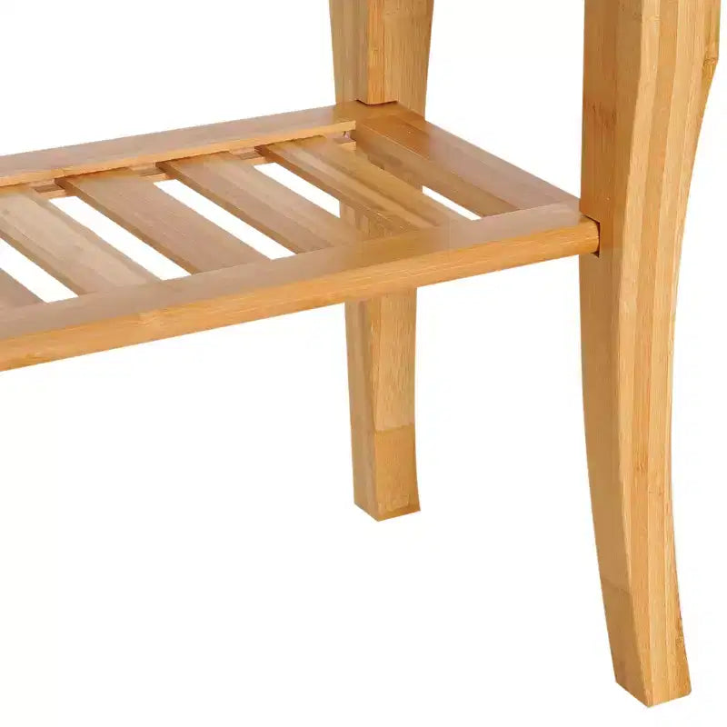 Panca doccia in bambù da 20" con ripiano portaoggetti – Sgabello spa per bagno, camera da letto e uso esterno